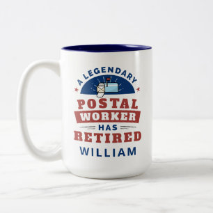 Caneca De Café Em Dois Tons Funcionário Postal Aposentado Carteiro Aposentador