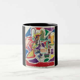 Caneca De Café Em Dois Tons Fundo abstrato preto