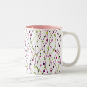 Caneca De Café Em Dois Tons Fundo colorido do ponto