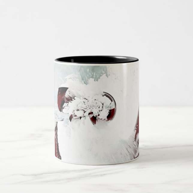 Caneca De Café Em Dois Tons Fundo de abstrato expressivo (Centro)