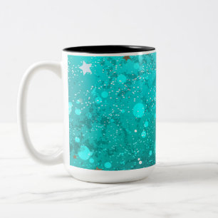 Caneca De Café Em Dois Tons Fundo do Mint Turquoise Foil
