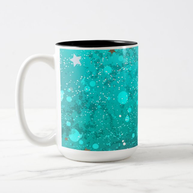 Caneca De Café Em Dois Tons Fundo do Mint Turquoise Foil (Esquerda)