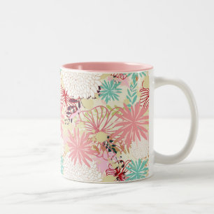Caneca De Café Em Dois Tons Fundo floral 4