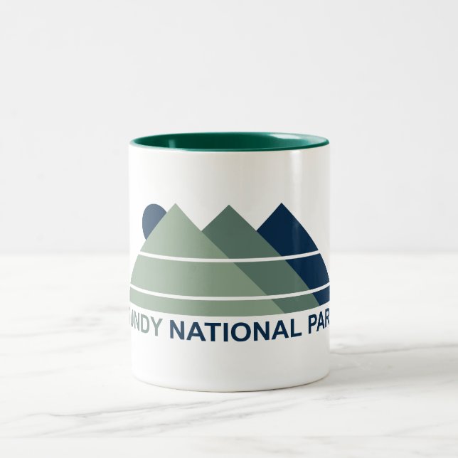 Caneca De Café Em Dois Tons Fundy National Park Mountain Sun (Centro)