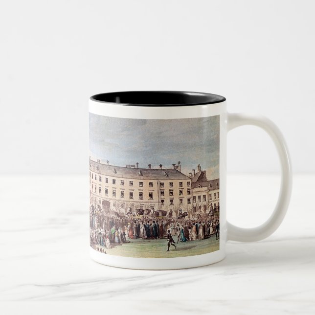 Caneca De Café Em Dois Tons Funeral de Ludwig van Beethoven em Viena (Direita)