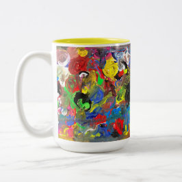 Caneca De Café Em Dois Tons Funky Abstrato Joyful Colorful