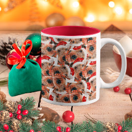Caneca De Café Em Dois Tons Funny Airedale Terrier Padrão de Natal