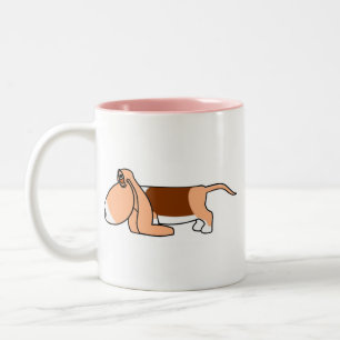 Caneca De Café Em Dois Tons Funny Bassett hound car argon personalizado