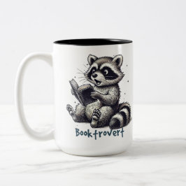 Caneca De Café Em Dois Tons Funny Booktrovert Raccoon apresenta Unite