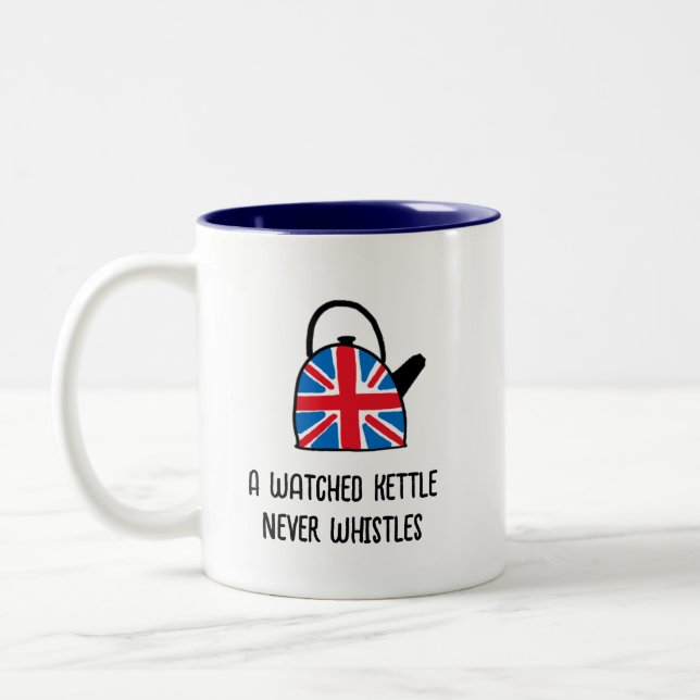 Caneca De Café Em Dois Tons Funny British Union Jack Kettle Tea Mug (Esquerda)