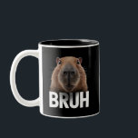 Caneca De Café Em Dois Tons Funny Capybara Bruh<br><div class="desc">Funny Capybara Bruh</div>
