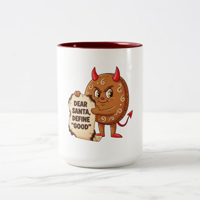 Caneca De Café Em Dois Tons Funny Christmas Cookie Character (Centro)