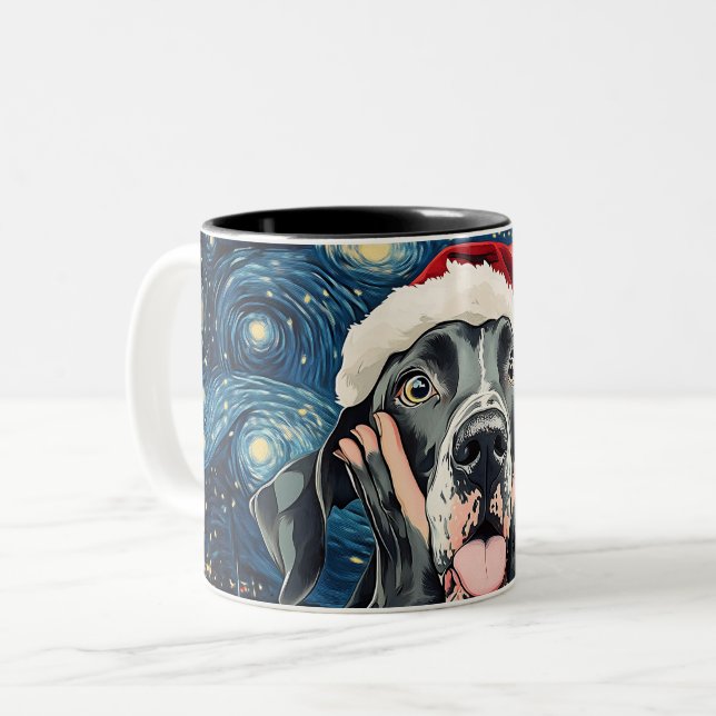 Caneca De Café Em Dois Tons Funny Christmas dog Mugs | Merry Christmas Mug (Frente Esquerda)