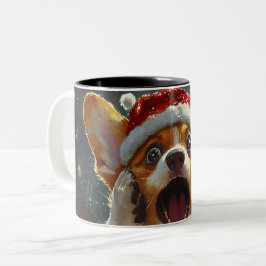 Caneca De Café Em Dois Tons Funny Christmas dog Mugs | Merry Christmas Mug