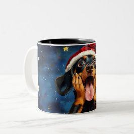 Caneca De Café Em Dois Tons Funny Christmas dog Mugs | Merry Christmas Mug