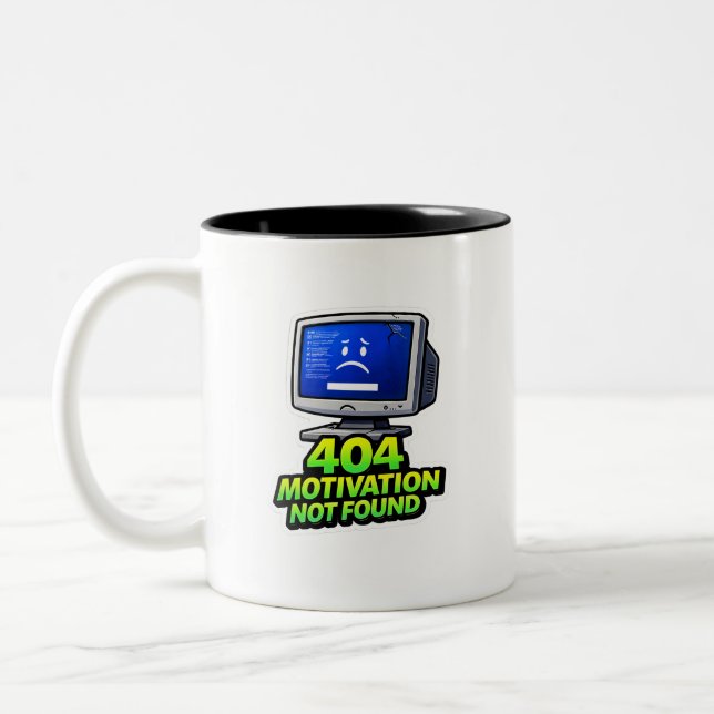 Caneca De Café Em Dois Tons  Funny Computer 404 Motivation Coffee Mug (Esquerda)