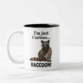 Caneca De Café Em Dois Tons Funny Curious Raccoon