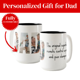 Caneca De Café Em Dois Tons Funny Dad Mug – Original Superhero & Pun Champion