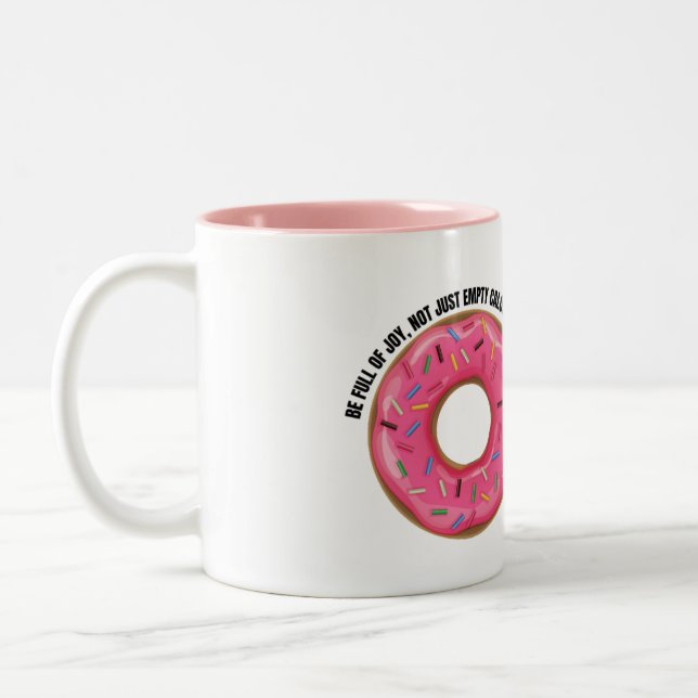 Caneca De Café Em Dois Tons Funny Donut Mug – Real & Ridiculously Tasty (Esquerda)
