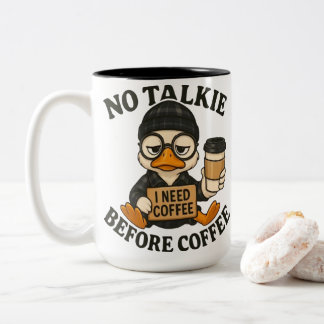 Caneca De Café Em Dois Tons Funny Duck Coffee Lover Cute Cartoon Graphic