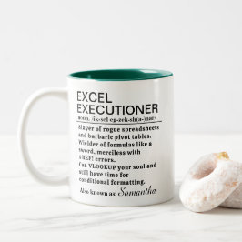 Caneca De Café Em Dois Tons Funny Excel Executioner Definition Personalized