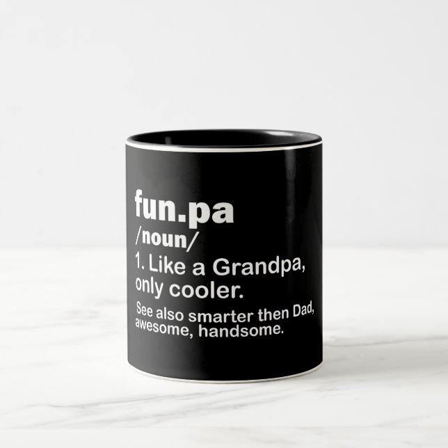 Caneca De Café Em Dois Tons Funny Funpa/Grandpa Definição (Centro)