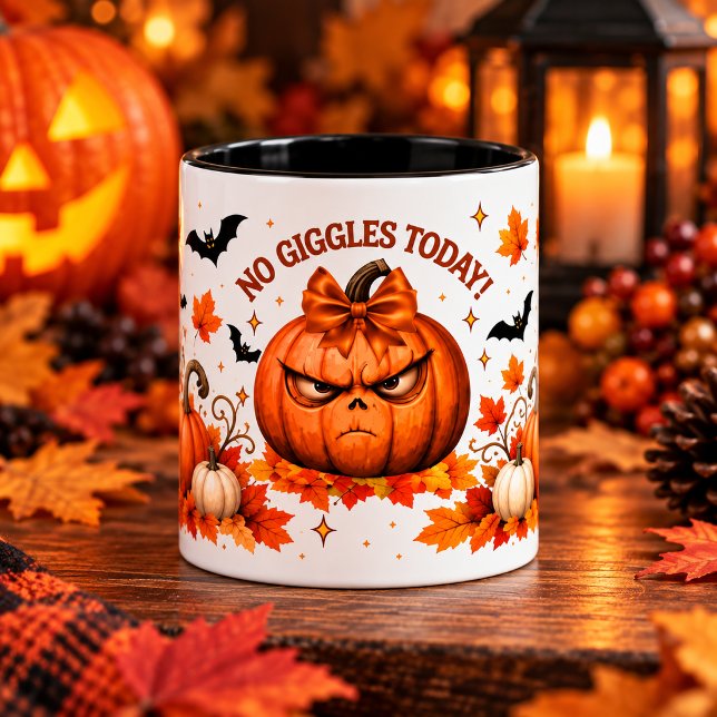 Caneca De Café Em Dois Tons Funny Halloween Pumpkin Mug (Criador carregado)