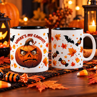 Caneca De Café Em Dois Tons Funny Halloween Pumpkin Mug