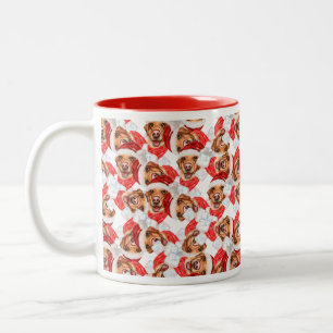 Caneca De Café Em Dois Tons Funny Labrador — Padrão de Natal