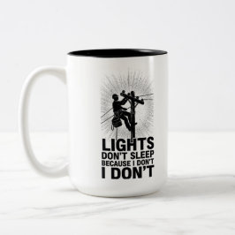 Caneca De Café Em Dois Tons Funny Lineman Work Quote Lineman Night Shift