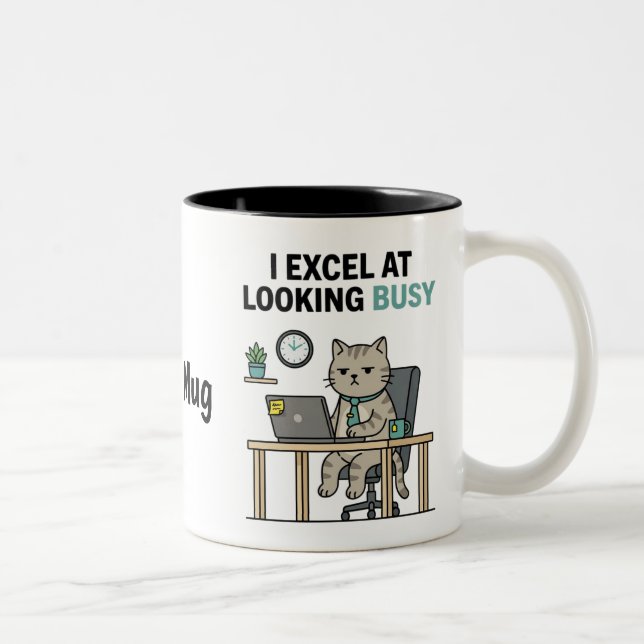 Caneca De Café Em Dois Tons Funny Looking Busy Personalized Work Mug (Direita)