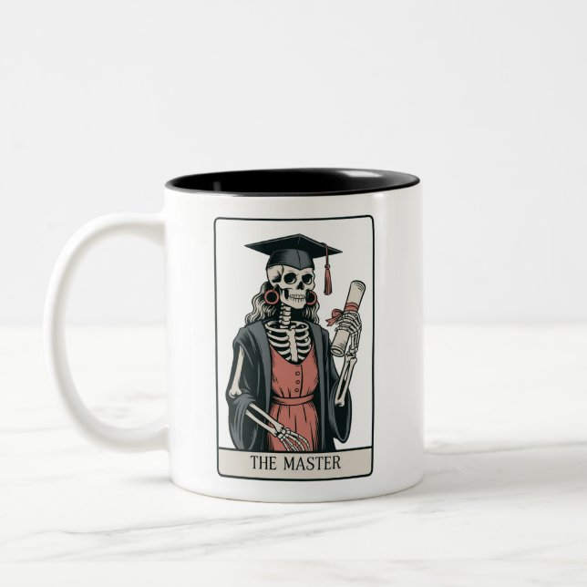 Caneca De Café Em Dois Tons Funny Master Graduation Gift Skeleton Graduate  (Esquerda)