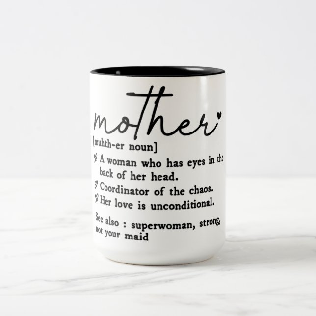 Caneca De Café Em Dois Tons Funny Mother Definition (Centro)