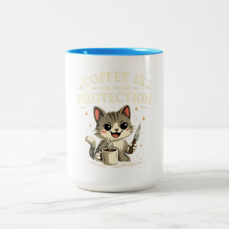 Caneca De Café Em Dois Tons Funny Mug, Coffee is for your protection.