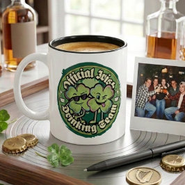 Caneca De Café Em Dois Tons Funny Official Irish Drinking Team Retro 90s