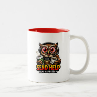 Caneca De Café Em Dois Tons  Funny Owl Coffee Espresso Office Mug