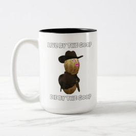 Caneca De Café Em Dois Tons Funny Peanut Humor Saying Live By The Goop Die By