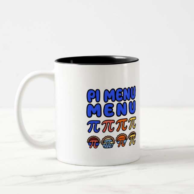 Caneca De Café Em Dois Tons Funny Pi Menu Coffee Mug – Math Lover Gift (Esquerda)