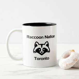 Caneca De Café Em Dois Tons Funny Raccoon Nation Toronto Light Monotone