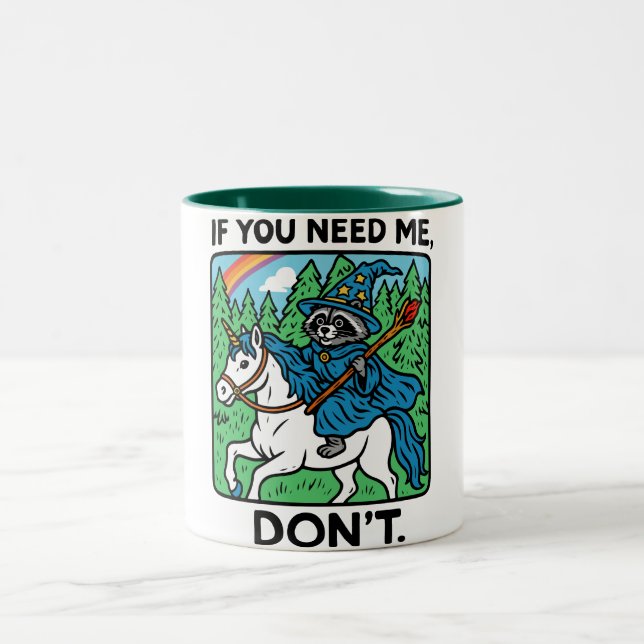 Caneca De Café Em Dois Tons Funny Raccoon Wizard Trash Panda Coffee Hilarious  (Centro)