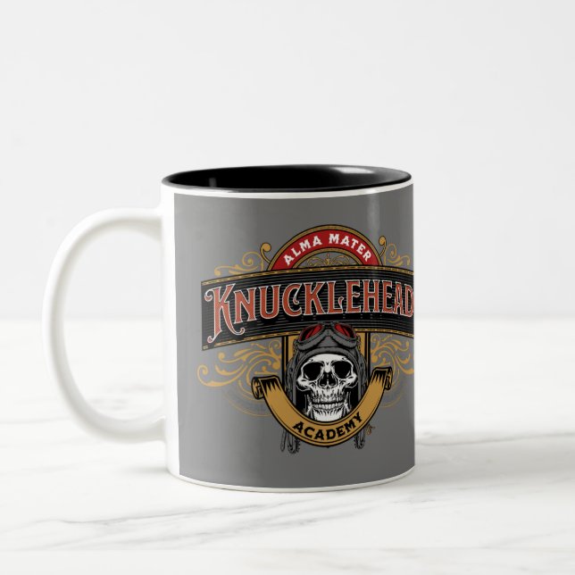 Caneca De Café Em Dois Tons Funny Skull Knucklehead Academia (Esquerda)