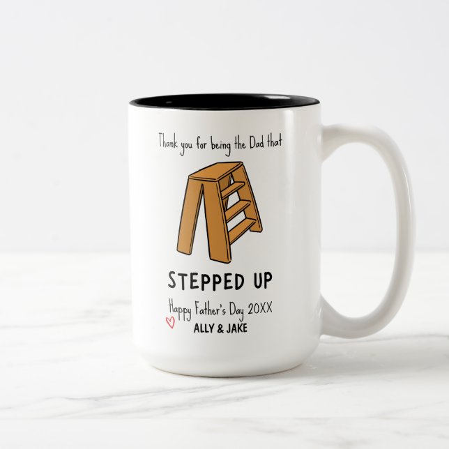 Caneca De Café Em Dois Tons Funny Stepdad Pun (Direita)