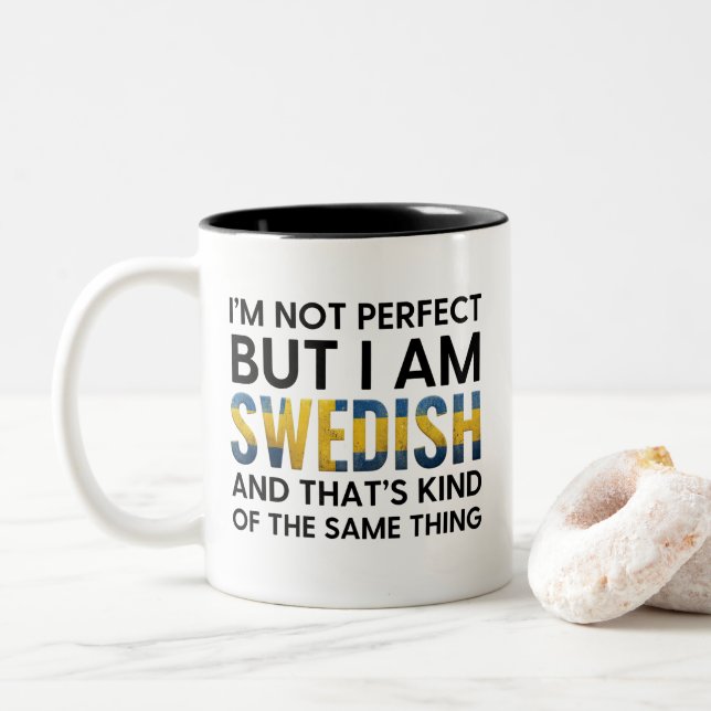 Caneca De Café Em Dois Tons Funny Swedish (Com Donut)