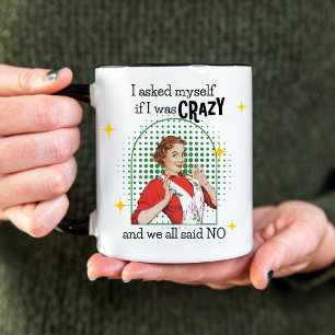 Caneca De Café Em Dois Tons Funny Vintage Retro Mulher Café Mug