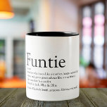 Caneca De Café Em Dois Tons Funtie, tia, tia, definição moderna de diversão<br><div class="desc">Personalize para seu especial,  favorito Funtie,  tia ou tia para criar um presente único. Uma maneira perfeita de mostrar a ela o quão incrível ela é todos os dias. Projetado por Thisnotme©</div>