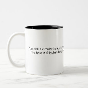 Caneca De Café Em Dois Tons Furo circular através da esfera