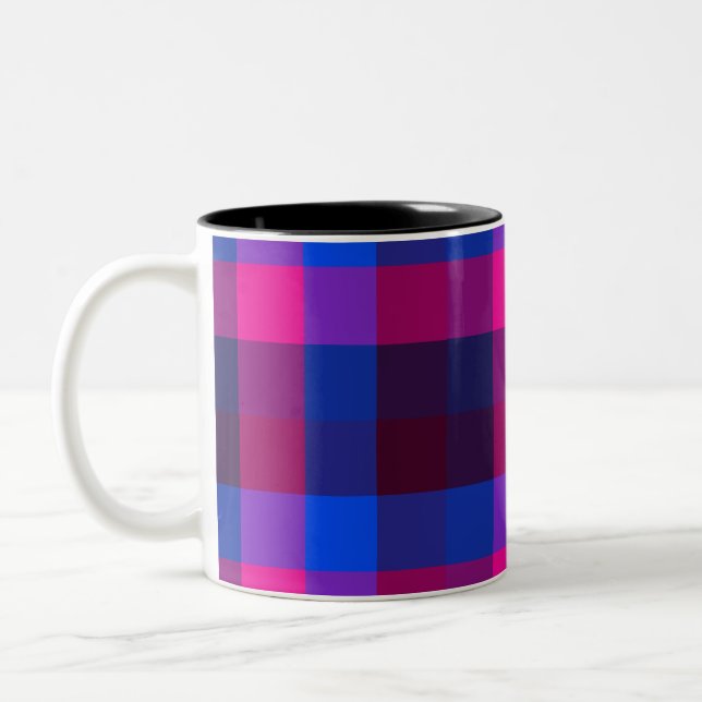 Caneca De Café Em Dois Tons Fusão de mosaico néon (Esquerda)