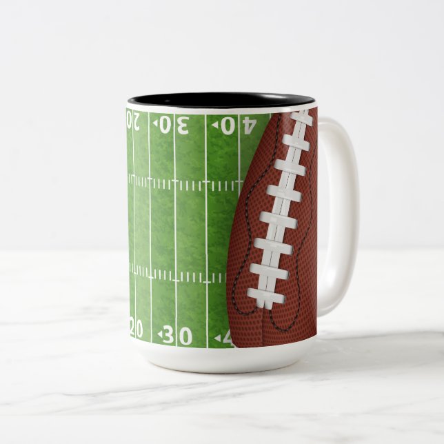 Caneca De Café Em Dois Tons Futebol (Frente Esquerda)