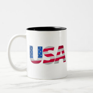 Caneca De Café Em Dois Tons Futebol Americano Patriótico 4 de julho