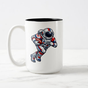 Caneca De Café Em Dois Tons Futebol Astronauta